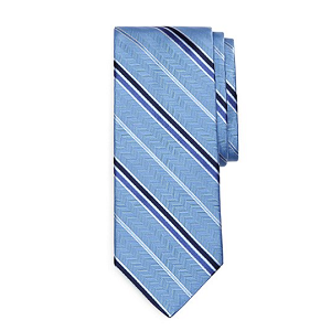 Alternating Double Stripe Tie - Light Blue